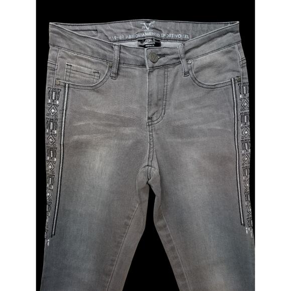 Versace 19V69 Gray Women 25/0 Skinny Ankle Designer Abbigliamento Sportivo - Picture 1 of 8